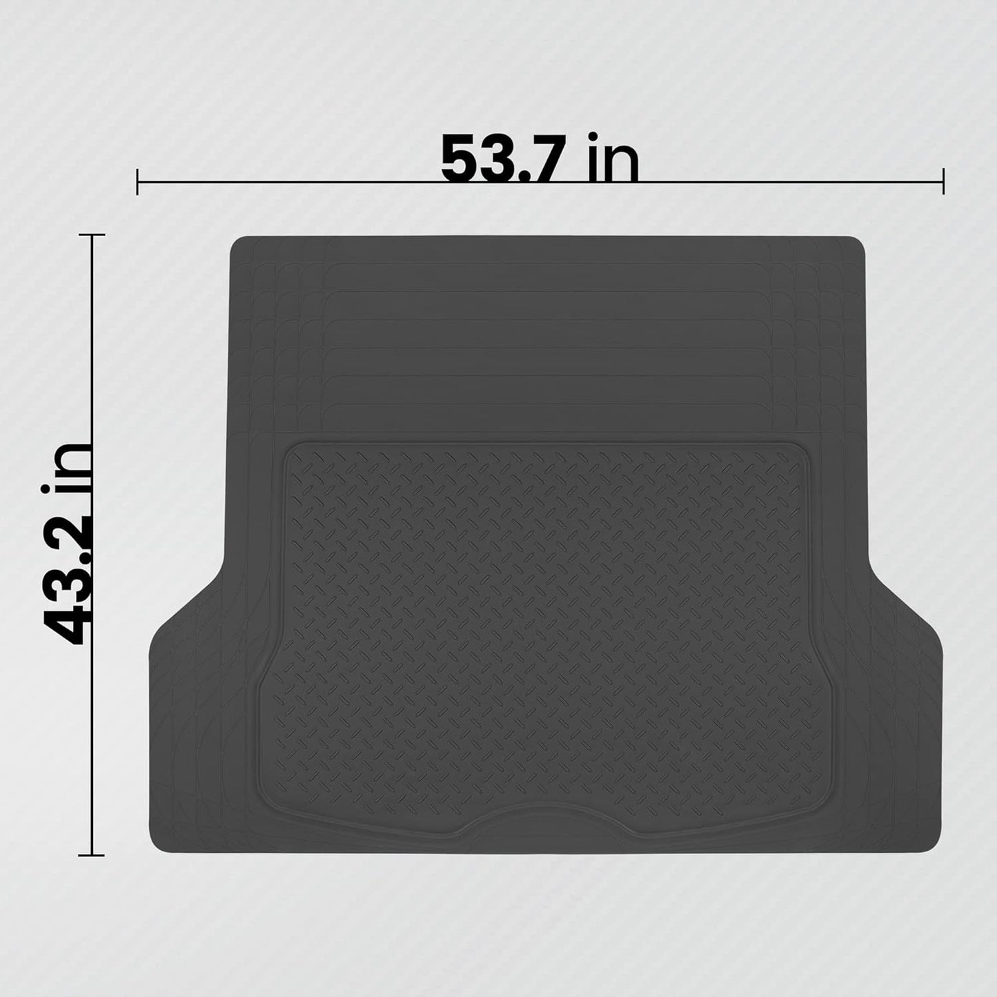 Heavy Duty Cargo Liner Floor Mat-All Weather Trunk Protection, Trimmable to Fit & Durable HD Rubber Protection for Car SUV Sedan Auto
