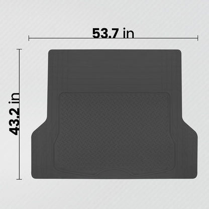 Heavy Duty Cargo Liner Floor Mat-All Weather Trunk Protection, Trimmable to Fit & Durable HD Rubber Protection for Car SUV Sedan Auto