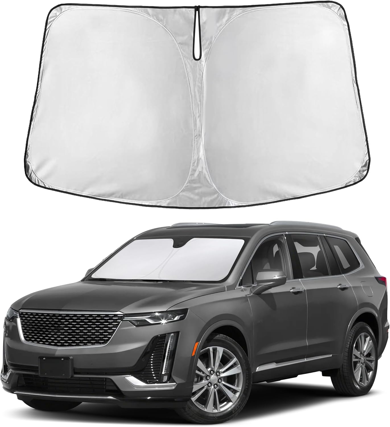 EcoNour Car Windshield Sun Shade | 2025 Upgraded Innovative No-Light-Pass Technology for Maximum Coverage | Foldable Sun Shade Keeps Your Vehicle Cool | Must-Have Car Accessories | Small (59" x 29") - Colors D