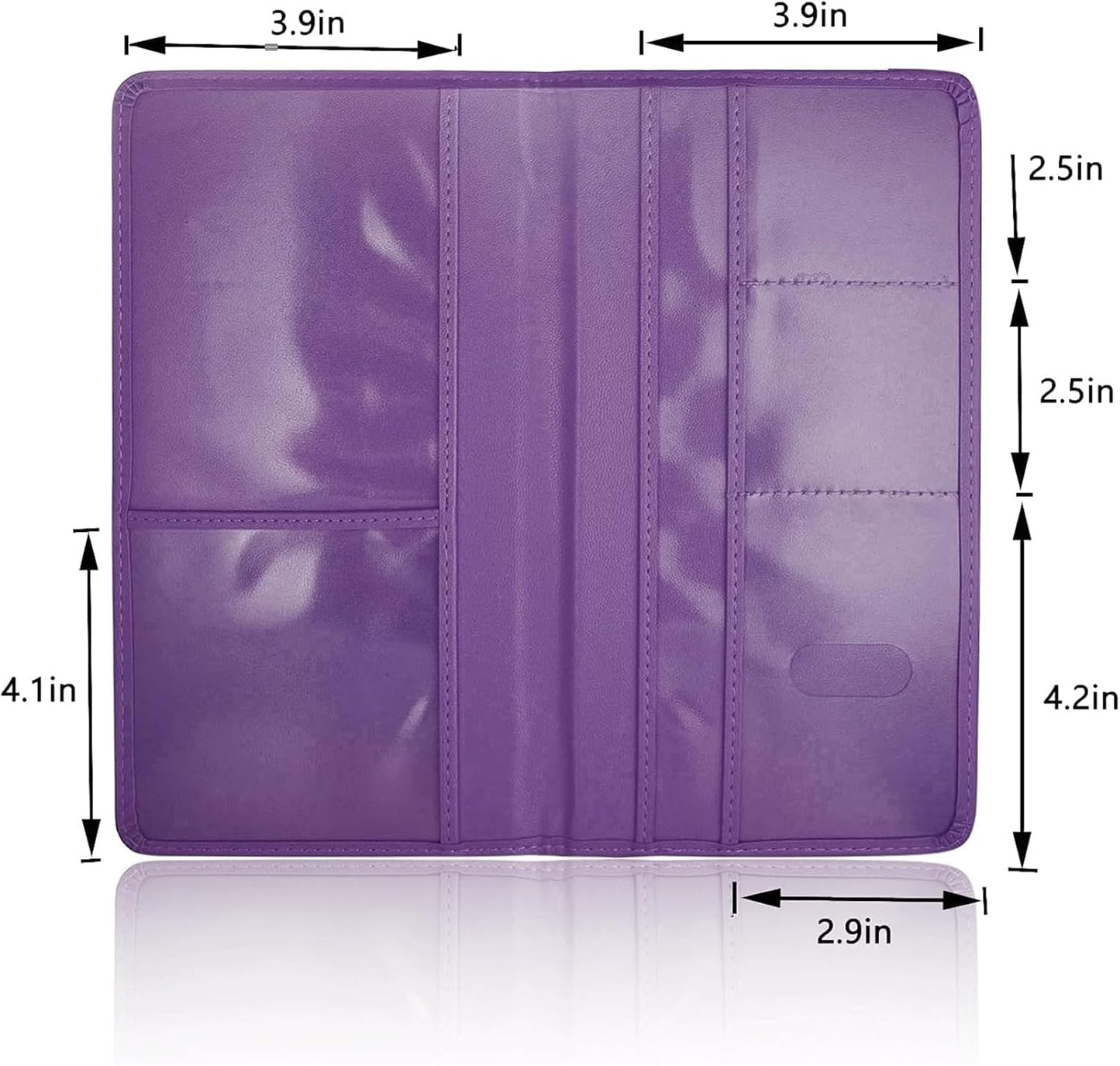 Car Registration and Insurance Card Holder - Leather Vehicle Glove Box Automobile Documents Paperwork Wallet Case Organizer for ID, Driver's License, Key, Cards - Car Accessories for Women&Men