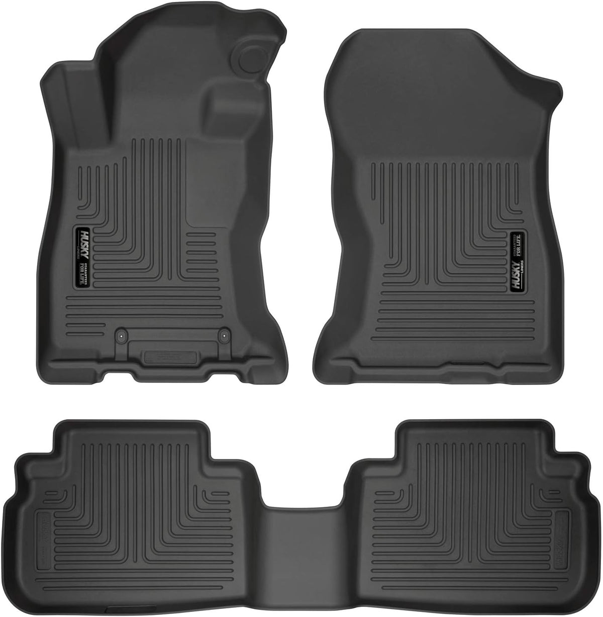Husky Liners Weatherbeater Floor Mats | Fits 2019-2024 Subaru Forester | Front & 2nd Row, 3-pc Black - 95891