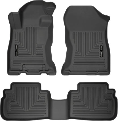Husky Liners Weatherbeater Floor Mats | Fits 2019-2024 Subaru Forester | Front & 2nd Row, 3-pc Black - 95891