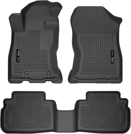 Husky Liners Weatherbeater Floor Mats | Fits 2019-2024 Subaru Forester | Front & 2nd Row, 3-pc Black - 95891