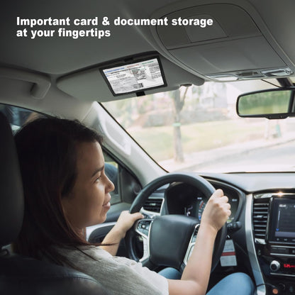Registration Insurance Card Document Holder for Visor, Carrying Case for Registration and Insurance, Adjustable Visor Bag Drivers License Holder for Photo, Fit Most Car, SUV and Truck (Horizontally)