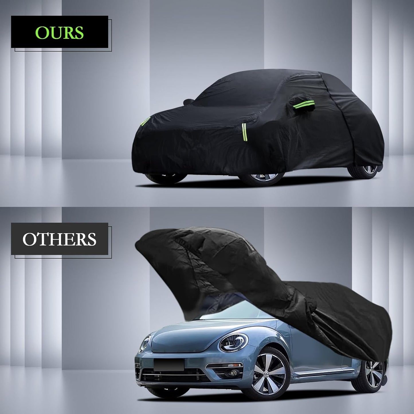 Car Cover Custom Fit for Toyota Corolla 2000-2025, Honda Civic 1991-2025, Waterproof All Weather Full Exterior Cover Rain Sun Protector Car Cover with Door Zipper