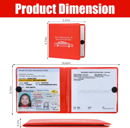 Pacific Mailer Auto Registration and Insurance Card Holder 2 Packs Car Document ID Holder Glove Box Organizer Car Accessories, Black