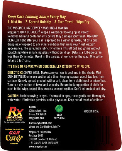 Meguiar's G10240 Smooth Surface XL Clay Kit - Includes 240 Grams of Clay Bars, Quik Detailer Spray Bottle and Microfiber Towel