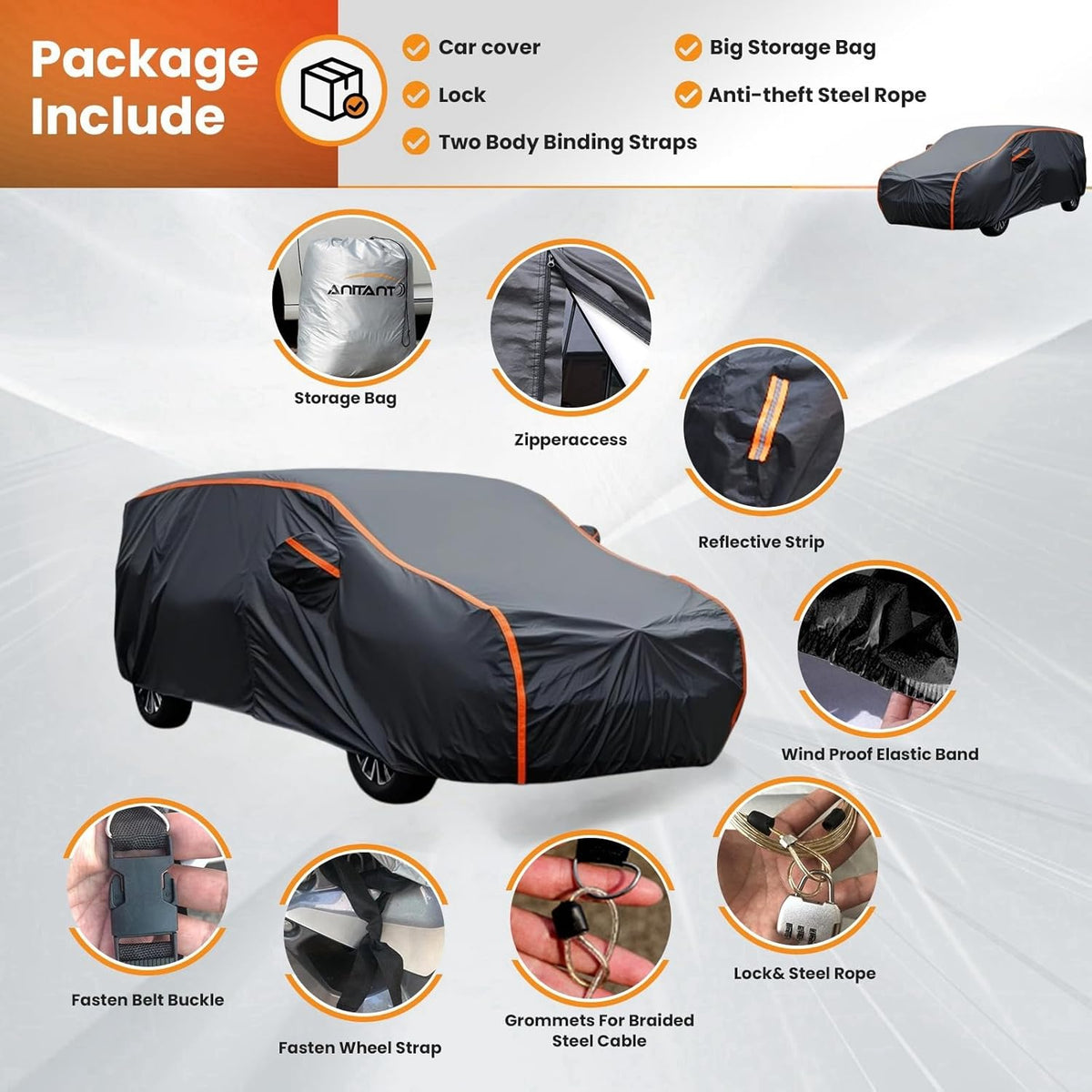 Waterproof Sport Car Cover, Super Lightweight Small Outdoor Car Cover Rain Car Covers for Automobiles All Weather Waterproof Fit Coupe 163" to 178"