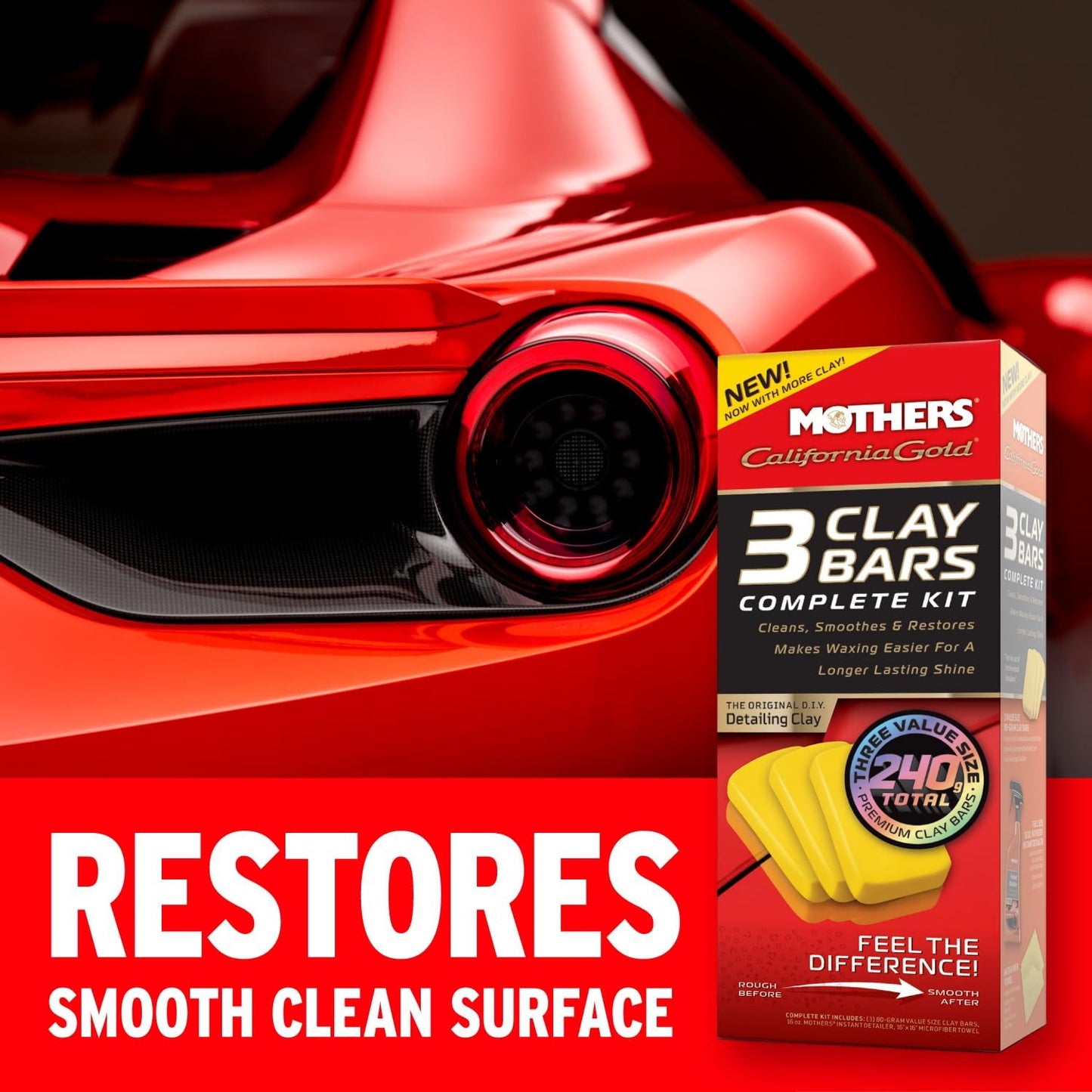 Mothers 07243 California Gold Deluxe Clay Bar Kit