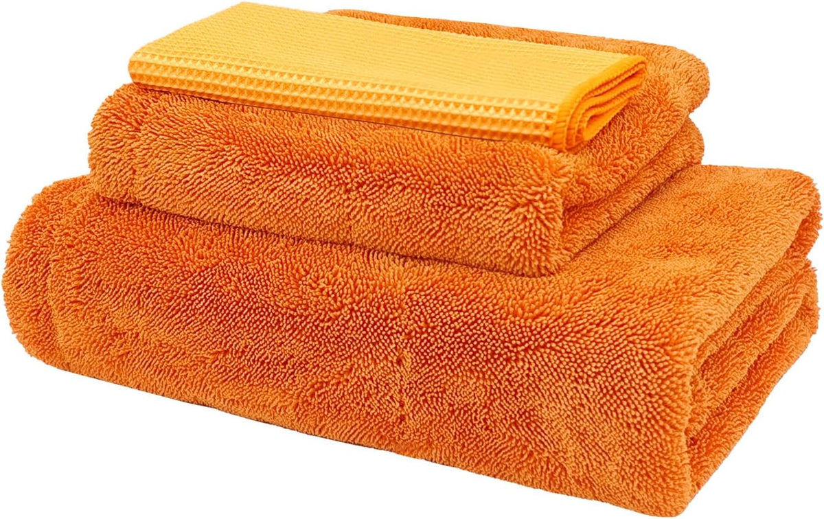 YeewayVeh 'Agile Giant' Car Drying Towel, 28x36 Inch Quick Car Wash Drying Towels, 1400 GSM Super Absorbent, Double Sided Microfiber Towels for Cars Effortless & Scratch-Free Detailing, Green