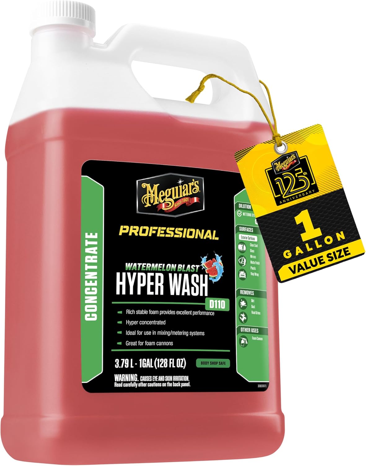 Meguiar's Shampoo Plus, Lubricating Car Wash Soap Lifts Dirt and Grime Off Car Surfaces, Cleans Paint Without Swirling or Scratching, Deepens Gloss and Boosts Shine, 1 Gal