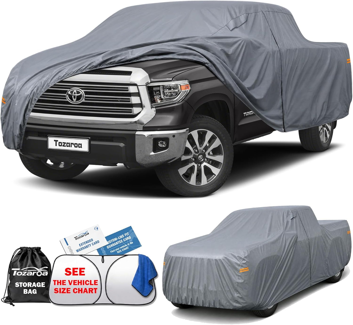 SUV Cover Waterproof All-Weather,Outdoor Full Exterior Automobiles SUV(Length 182-190 inch) with Windshield Sun Shade Universal Fit Toyota RAV4,CRV,Model Y,Q5,Size S2 (See SizeChart)