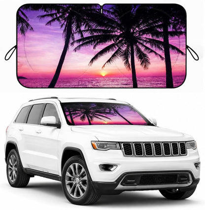 Car Windshield Sun Shade, Funny Cartoon Eyes Sun Visor for Car Windshield Universal Fits Sedan Compact Car Hatchback SUV, UV Heat Protection - 59 x 27.5