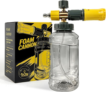 ESP Foam Cannon Snow Foam Lance Pressure Power Jet Washer Quick Release Adjustable Nozzle with 1 Liter Bottle Washing Mitts 1 Towel