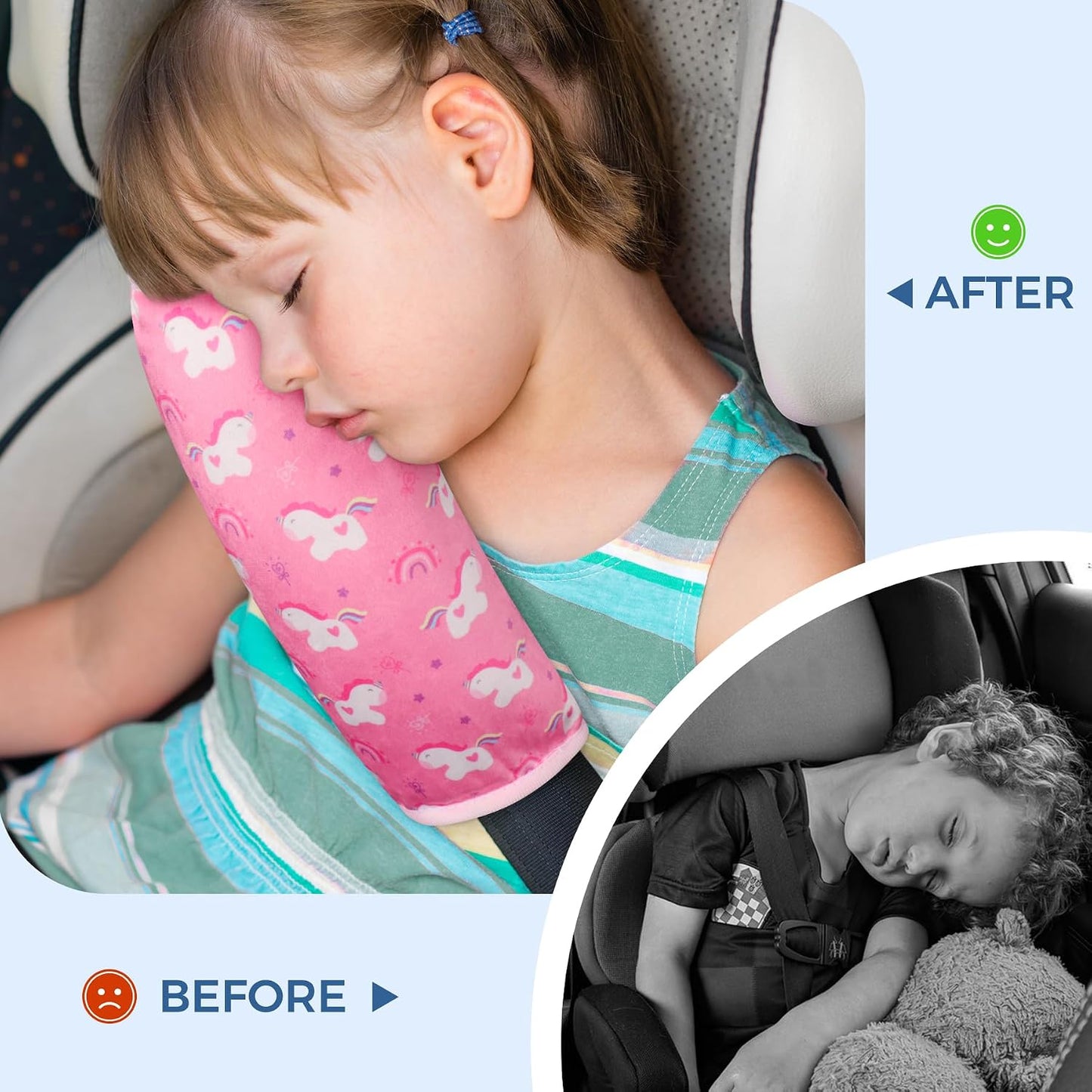 COOLBEBE Car Seat Straps Shoulder Pads for Baby Kids, Super Soft Seat Belt Covers for All Car Seats/Pushchair/Stroller/High Chair