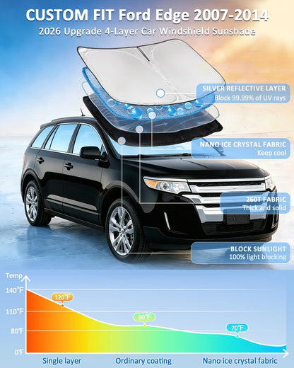 for Toyota Tacoma 2016-2023 2024 2025 2026 Sun Shade Sunshade Windshield Cover - 4 Layers Front Window Shade Custom Fit Tacoma 2Dr 4Dr Pickup Sun Visor 240T Shade Blocks UV Rays Car Accessories - Colors F