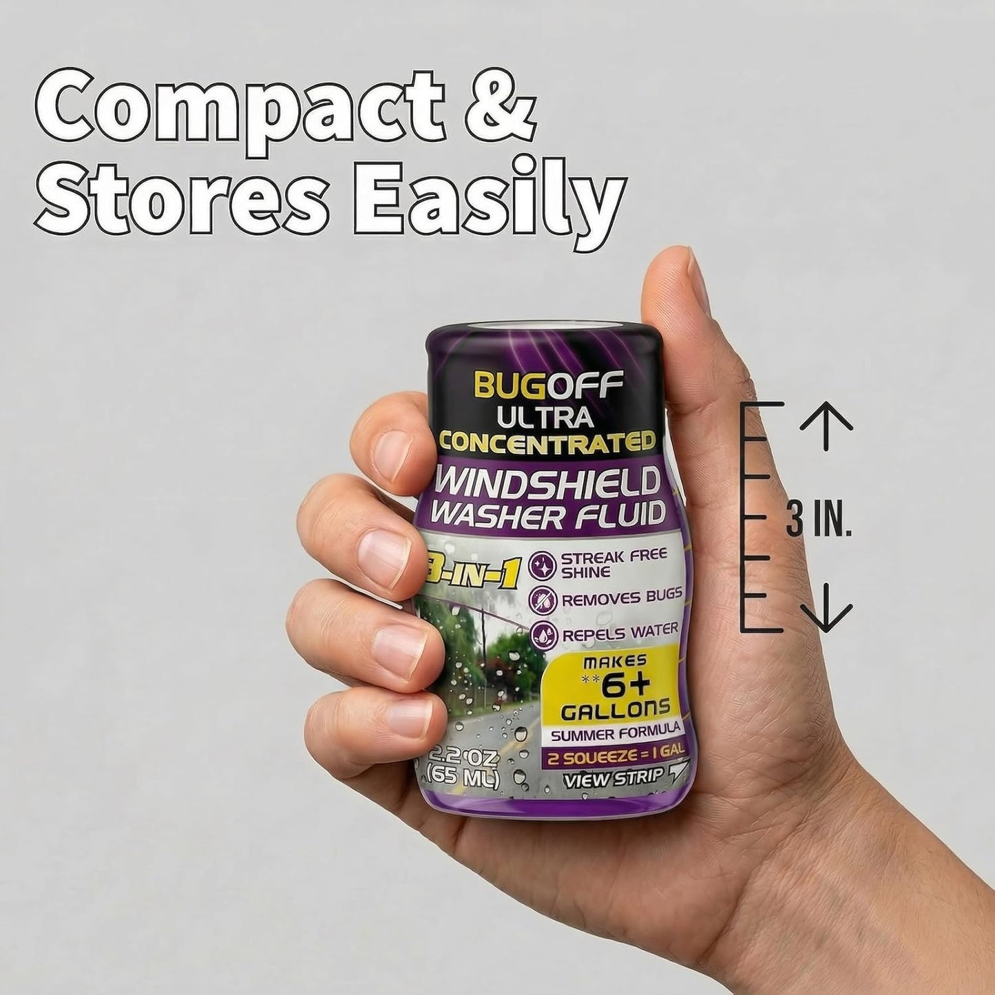 BUGOFF Windshield Washer Fluid Ultra-Concentrated