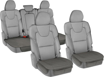 Motor Trend Seat Covers for Cars Trucks SUV, Faux Leather 2-Pack Black Padded with Storage Pockets, Premium Interior Car Seat Cover