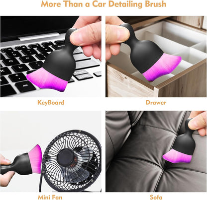 Car Interior Cleaning Brush Car Duster Interior with Ultra Soft Bristles Auto Detailing Brushes Dusting Car Accessories for Dashboard, AC Vents, Leather, Scratch-Free (1Pack)