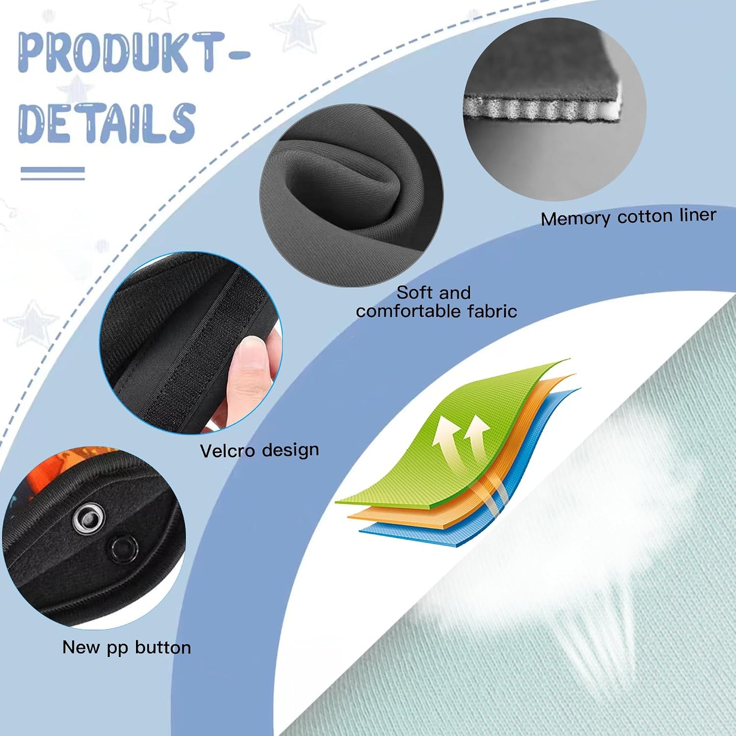 Shoulder & Belly Protective Padding - Soft Breathable Hypoallergenic Cushion Cover, Dinosaur