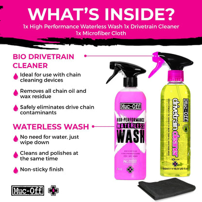 Muc-Off High Performance Waterless Bike Wash 750ml (Pack of 1) | Spray & Wipe Bike Cleaner | No Water Needed | Safe on Carbon Fibre | Cleans & Polishes with a Streak-Free Finish