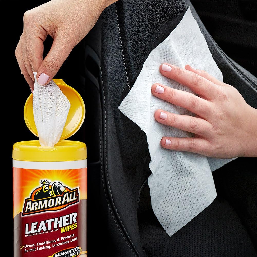 Armor All Interior Cleaner Car Leather Wipes by , For Cleaning Cars, Trucks and Motorcycles, 20 Count