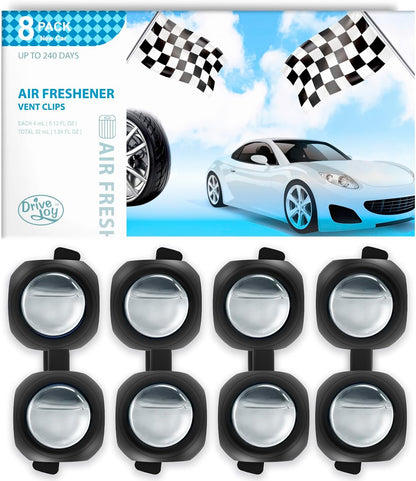 DRIVEJOY Car Air Freshener Vent Clips, 8 PK, 6 Ocean, 2 New Car Scent, Long Lasting Air Fresheners for Men & Women, Up to 240 Days, Odor Eliminator
