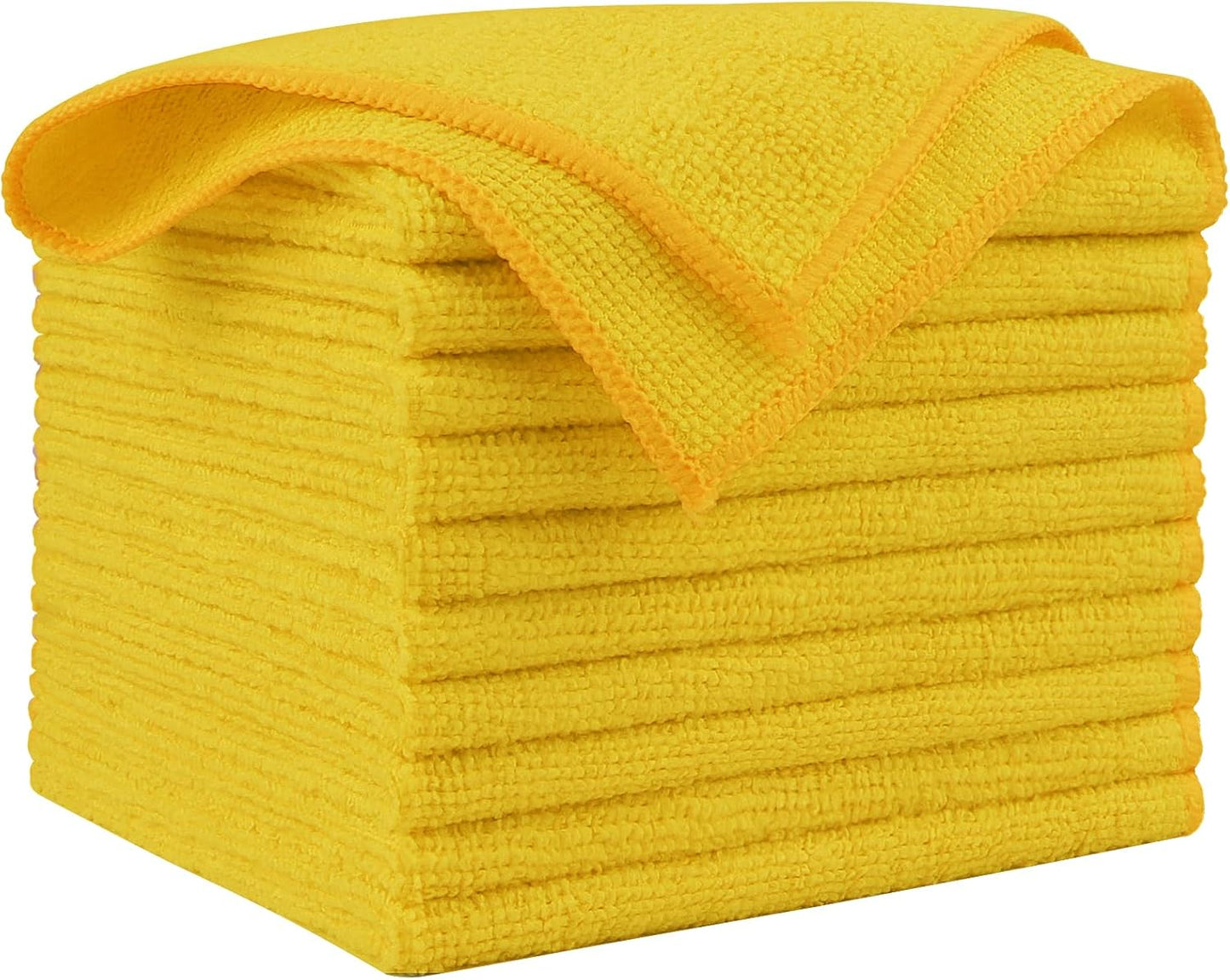 AIDEA Microfiber Cleaning Cloth, 50PK, Microfiber Towels for Cars, Premium Wash Cloths, Dusting Cloth Cleaning Rags, Absorbent Towels for SUVs, House, Kitchen, Window, Cleaning Supplies12×12"