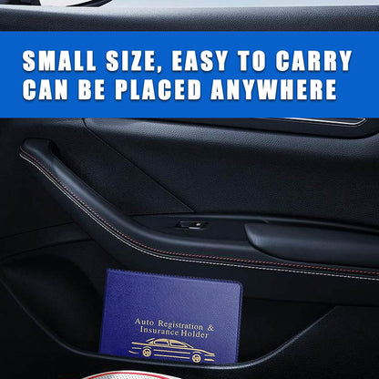 Ziciner Car Registration Insurance Holder, 2Pack Essential Auto Card Document Glove Box Organizer with Touch Fastener, Vehicle Interior Accessories Perfect for Most Car, Truck, SUV (Red/Small Car)