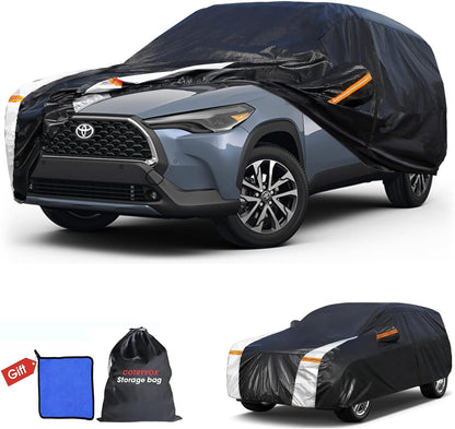 Large SUV Car Cover for Chevy Suburban 100% Waterproof All Weather, Heavy Duty Outdoor Full Exterior Covers Rain Sun Wind UV Protection. - Colors B