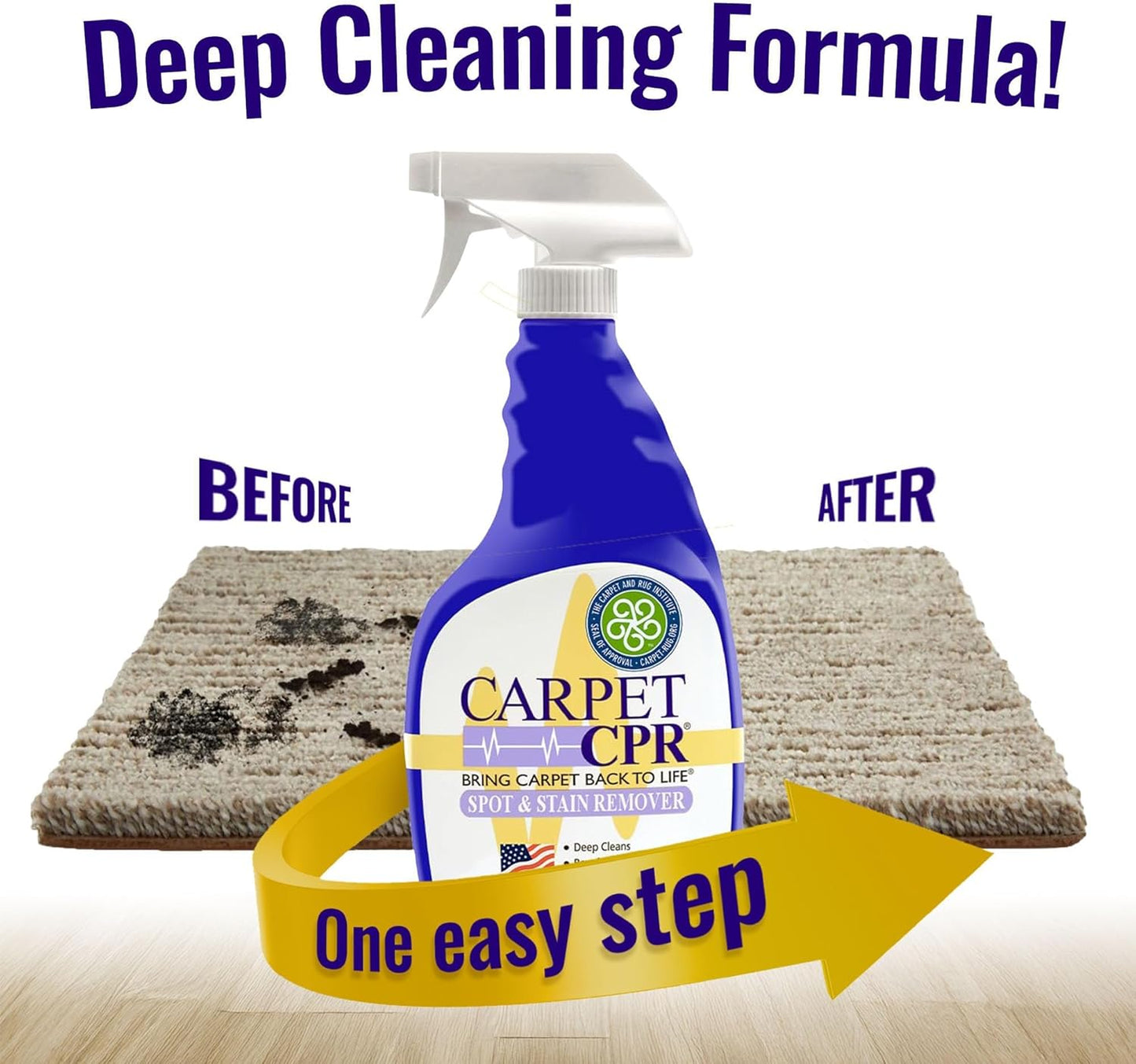 Carpet CPR Spot & Stain Remover (32 oz.) - Eliminates Stains & Odors On Carpet, Rugs, & Car Mats In Seconds, Removes Toughest Carpet Spots Permanently