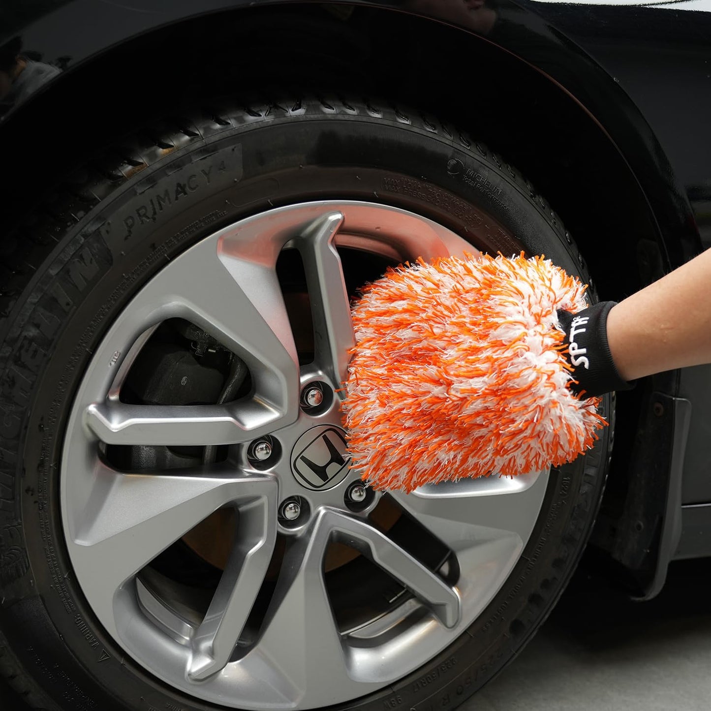 SPTA Microfiber Car Wash Mitt, 3Pcs Car Sponge Glove Wrapped in Soft, Plush Fiber Cloth Material, Safe Washing with Any Car Soap, Bucket, Foam Gun, Foam Cannon, Other Cleaning Supplies