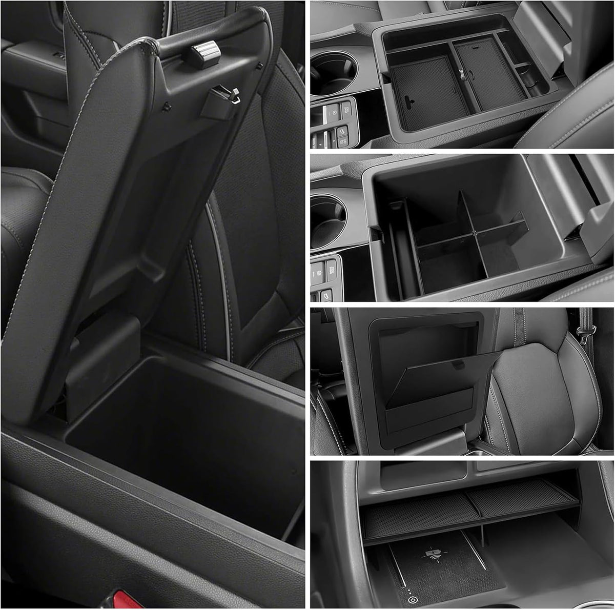 Glove Box Dividers Organizer Compatible with Toyota 2016-2020 2021 2022 2023 Tacoma Accessories Black ABS Material Center Console Organizer