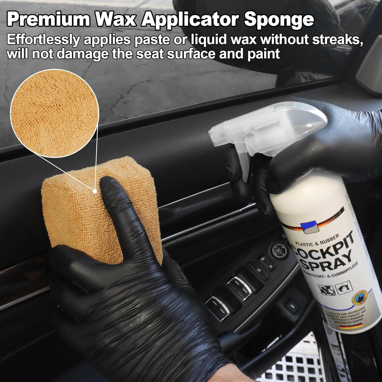 10PCS Car Cleaning Kit, Car Detailing Kit Interior Cleaner, Long Bristle Horse Hair Leather Cleaning Brush, Car Detailing Brushes, Microfiber Cloth & Applicator, Car Cleaning Supplies for Interior