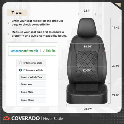 Coverado Car Seat Covers, Seat Covers Full Set, 5 Seats Automotive Seat Cover, Mesh Breathable Seat Protectors, Universal Fit for Most Cars