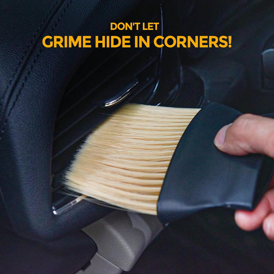 4PCS Car Detailing Brush Kit - Ultra Soft Boars Hair Car Interior Detailing Brushes, Includes 4 Different Brushes, Multi-use for Cleaning Interior or Exterior - Perfect Car Accessory Gift