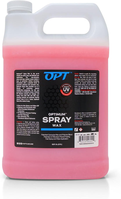Optimum Car Wax - Carnauba Spray Wax for Cars, Trucks, Motorcycles, Boats and RVs, Patented UV Protection, For All Exterior Surfaces, Up to 5 Months Protection (17 Oz)