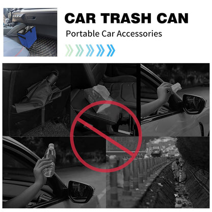 Homelove Car Trash Can, Leak-Proof Waterproof Trash Bin Collapsible Portable Auto Garbage Bag Large Capacity Trashcan Storage Bag Multipurpose Car Organizer Hanging (Black)