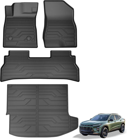 KARPAL Floor Mats for 2007-2013 Chevy Silverado & GMC Sierra 1500 Crew Cab / 2007-2014 2500/3500 HD(Footwell Coverage), All-Weather TPE Custom Fit Floor Liners Car Accessories