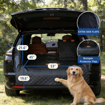 Split Cargo Liner for SUV – for Dogs & Pets, Heavy-Duty, 100% Waterproof Trunk Mat & Cargo Cover – Fits 60/40 Split Bench & Armrest Pass-Through – Machine Washable, Non-Slip, Durable