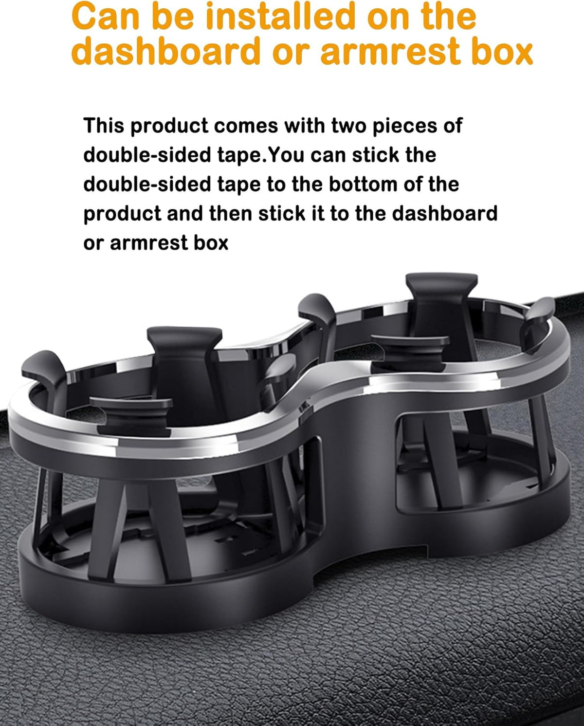 Kwak's Car Cup Holder Expander, 2 in 1 Extra Cup Holder Adapter Extender for Car with Expandable Insert, Fits Drink Cup,Tea Cup,Soda Can,Car Ashtray, etc