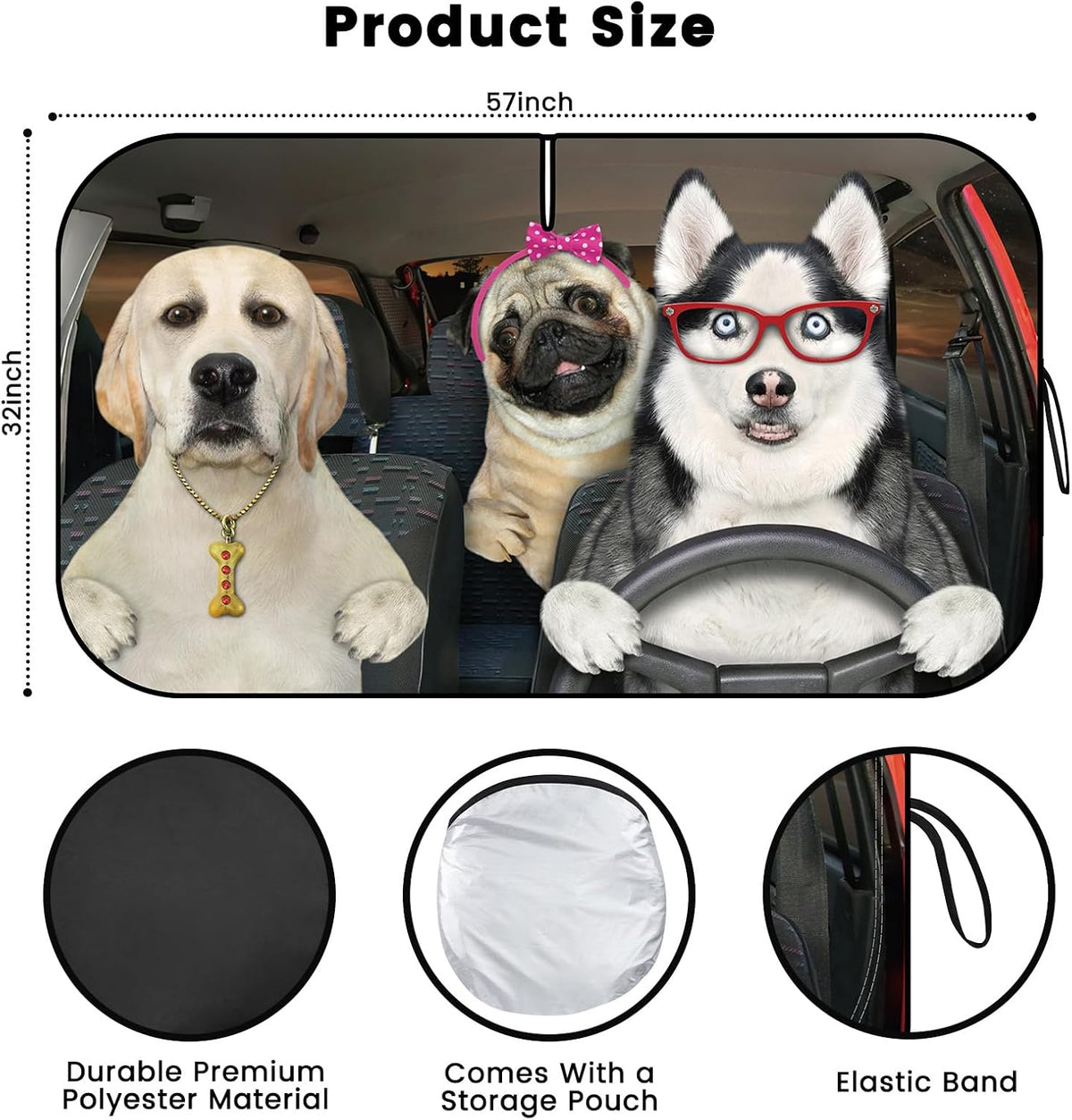 Iridescent Sun Shade for Car Windshield, Foldable Universal Car Windshield Upgrade Sunshade Enhanced UV Rays Reflective Sun Visor Shade Keeps Vehicle Cool