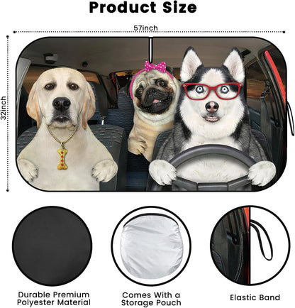 Iridescent Sun Shade for Car Windshield, Foldable Universal Car Windshield Upgrade Sunshade Enhanced UV Rays Reflective Sun Visor Shade Keeps Vehicle Cool