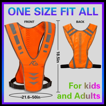 GoxRunx Reflective Running Vest Gear with Reflective Bands for Women Men Safety Reflective Vest for Walking Running Cycling at Night