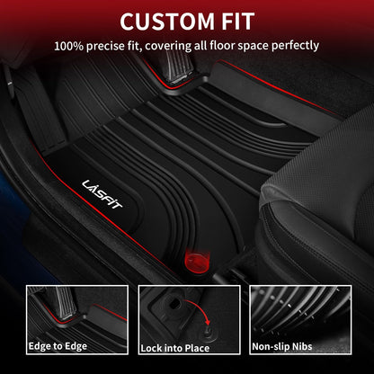 LASFIT Floor Mats Fits for Hyundai Sonata 2020-2026 (Only for FWD & Gas) & Kia K5 2021-2025 (Only for FWD) Custom Fit TPE All Weather Floor Liners Car Mats Accessories, Black