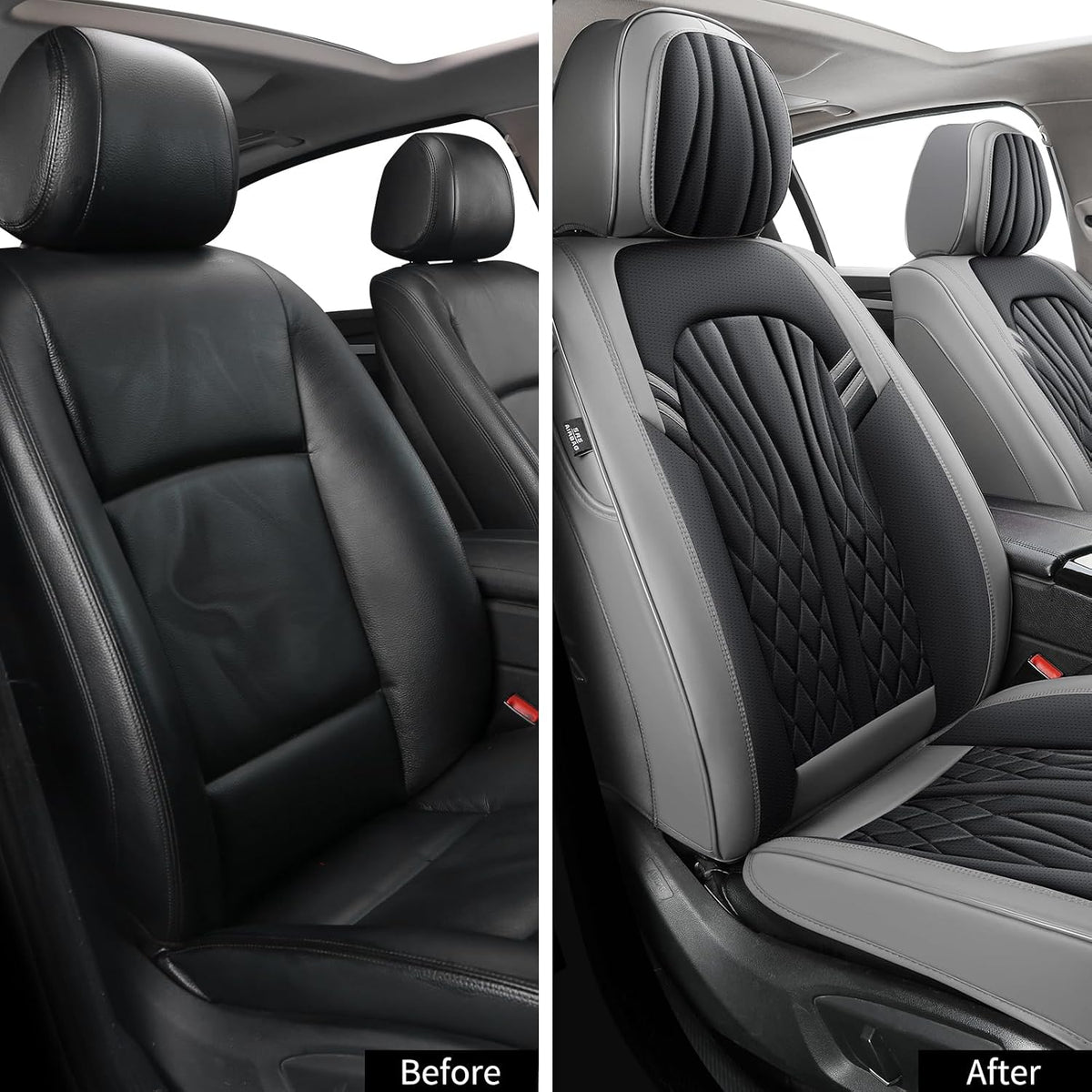 MINGBRON Leather Car Seat Covers,Car Seat Protector Waterproof,Seat Covers Full Set, Car Seat Protectors 5 Seats,Automotive Seat Covers Fit Most Cars Wine Red