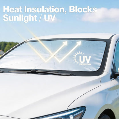 Umbrella Sunshade for Car Windshield - Windshield Sun Shade 2026 Upgraded Foldable 57"x32" - Sunshade for Car Front Window - Protect Interior & Keep Cooler Universal for Car SUV