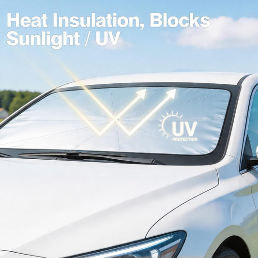 Umbrella Sunshade for Car Windshield - Windshield Sun Shade 2026 Upgraded Foldable 57"x32" - Sunshade for Car Front Window - Protect Interior & Keep Cooler Universal for Car SUV