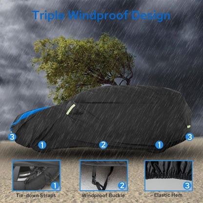 Avecrew Car Cover Waterproof All Weather for Automobiles, Outdoor Heavy Duty Full Exterior Covers for Sedan(194"-208")