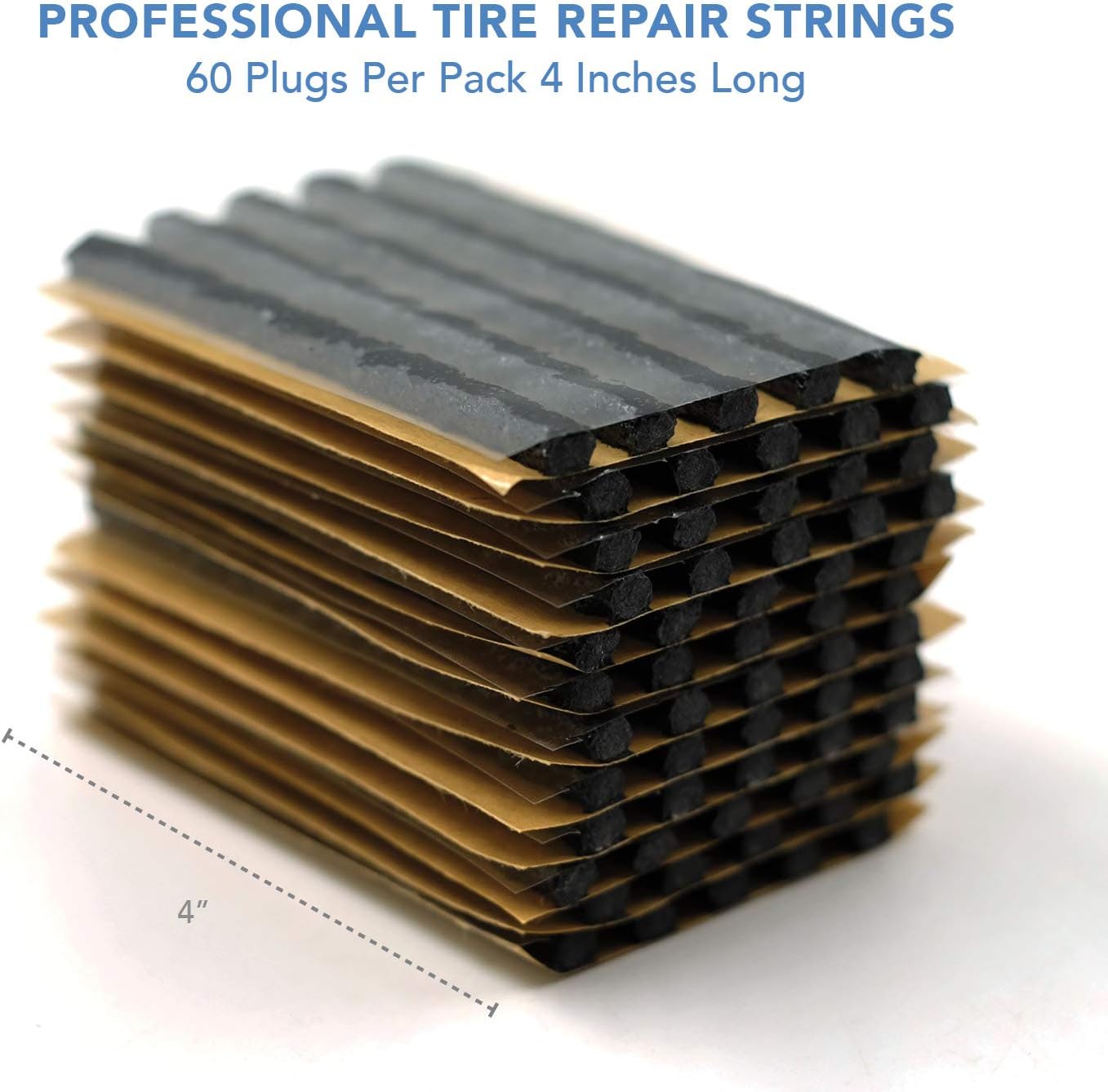 CKAuto 30pcs 4" Black Tire Repair Strings, Automotive Tool Tire Repair Plugs for Tubeless Off-Road Tires Car, Bike, ATV, UTV, Wheelbarrow, Mower